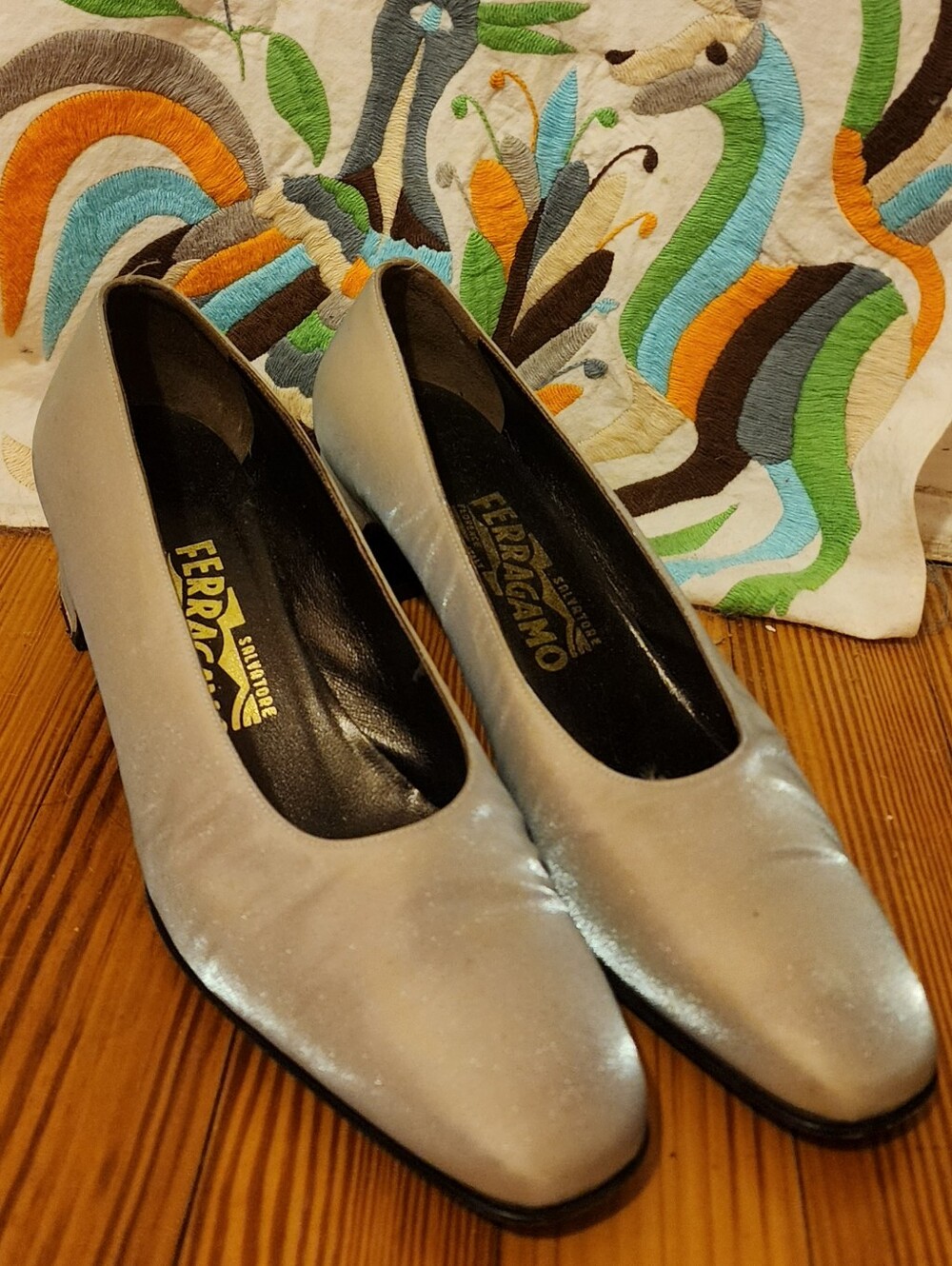 Ferragamo Silver Pumps Size 8